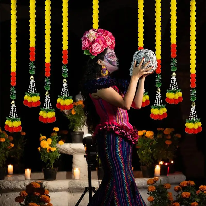 Цветочная гирлянда 5 футов цветы календулы гирлянды Дивали цветочные украшения