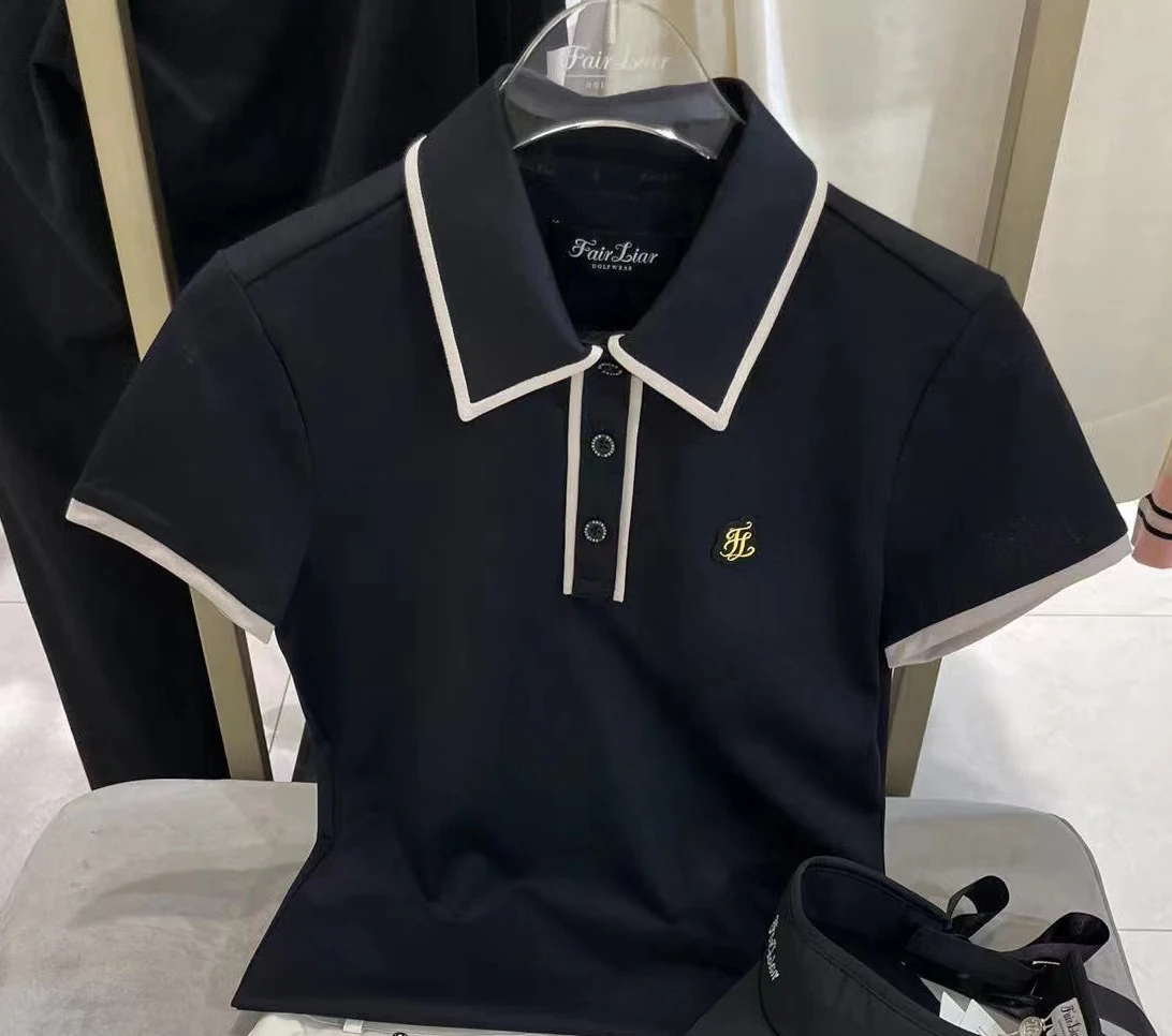 

Ladies Golf All-match sports uniforms Age-reducing lapel POLO shirts short-sleeved tops