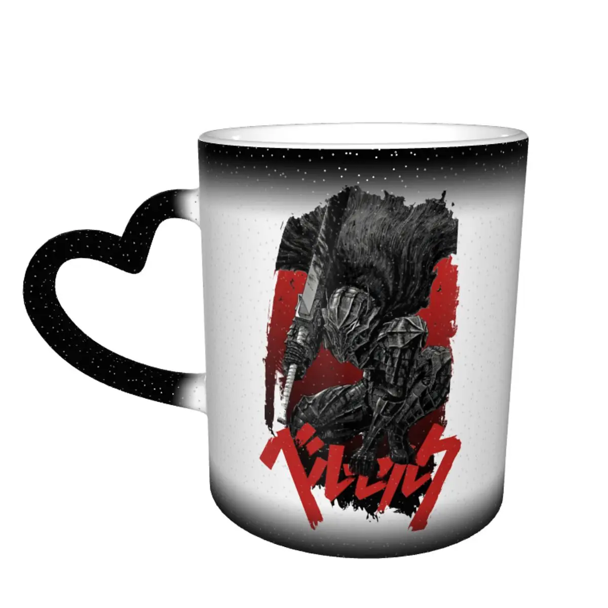 

Black Swordsman Mug Anime Character Pottery Cereal Mug The Changes Color Wholesale Aesthetic Cups