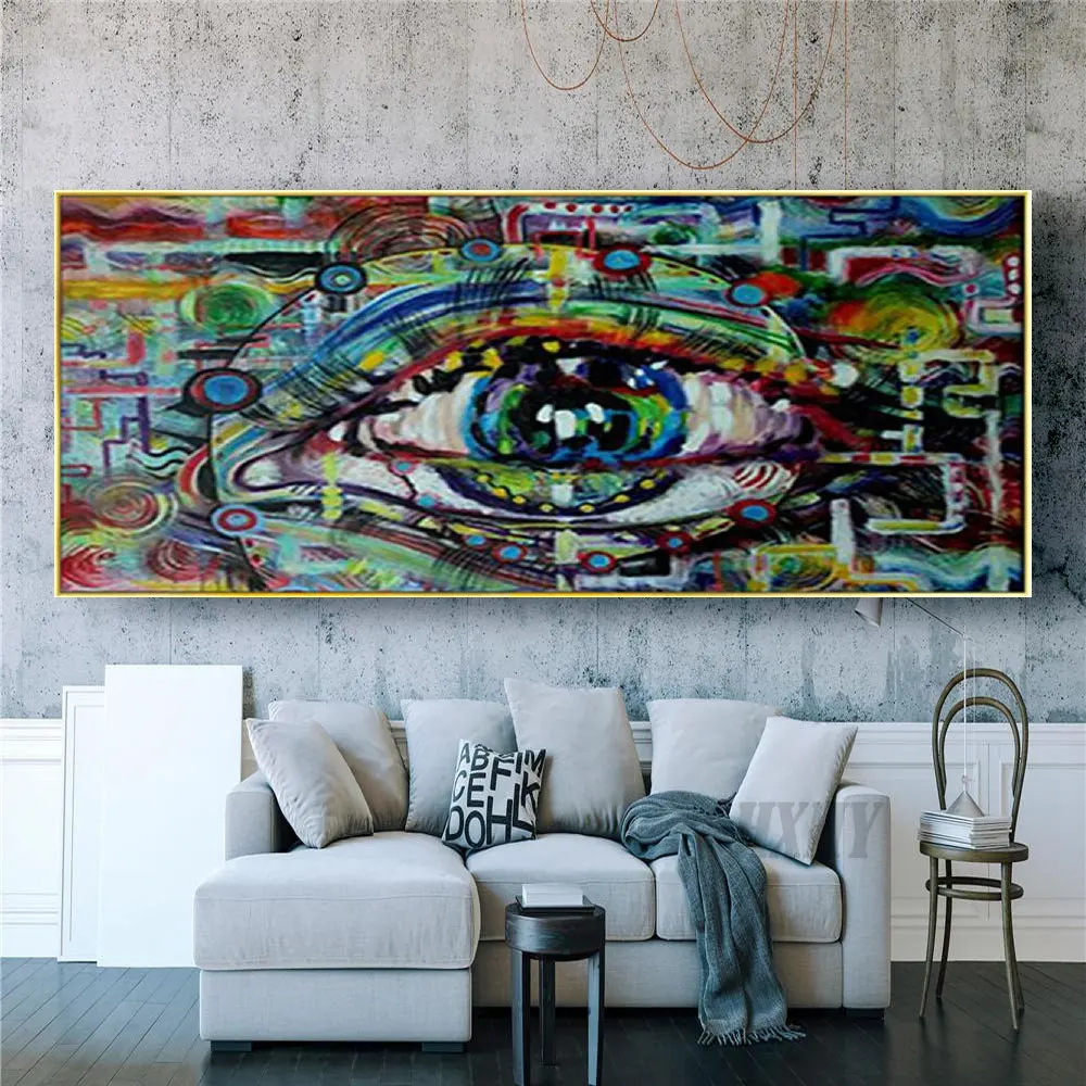 

Боди-арт дизайн холст Картина граффити уличная художественная доска Масляные картины ручной работы современный глаз Настенная картина для...