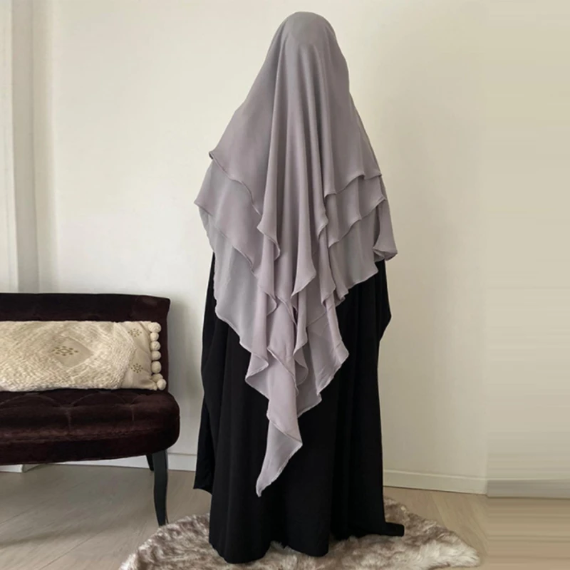

Ramadan Eid Prayer Muslim Women Hijab Chiffon Scarf long khimar hijab burqa Niqab Abaya Jilbab Hijabs Islam Arab Modest Clothes