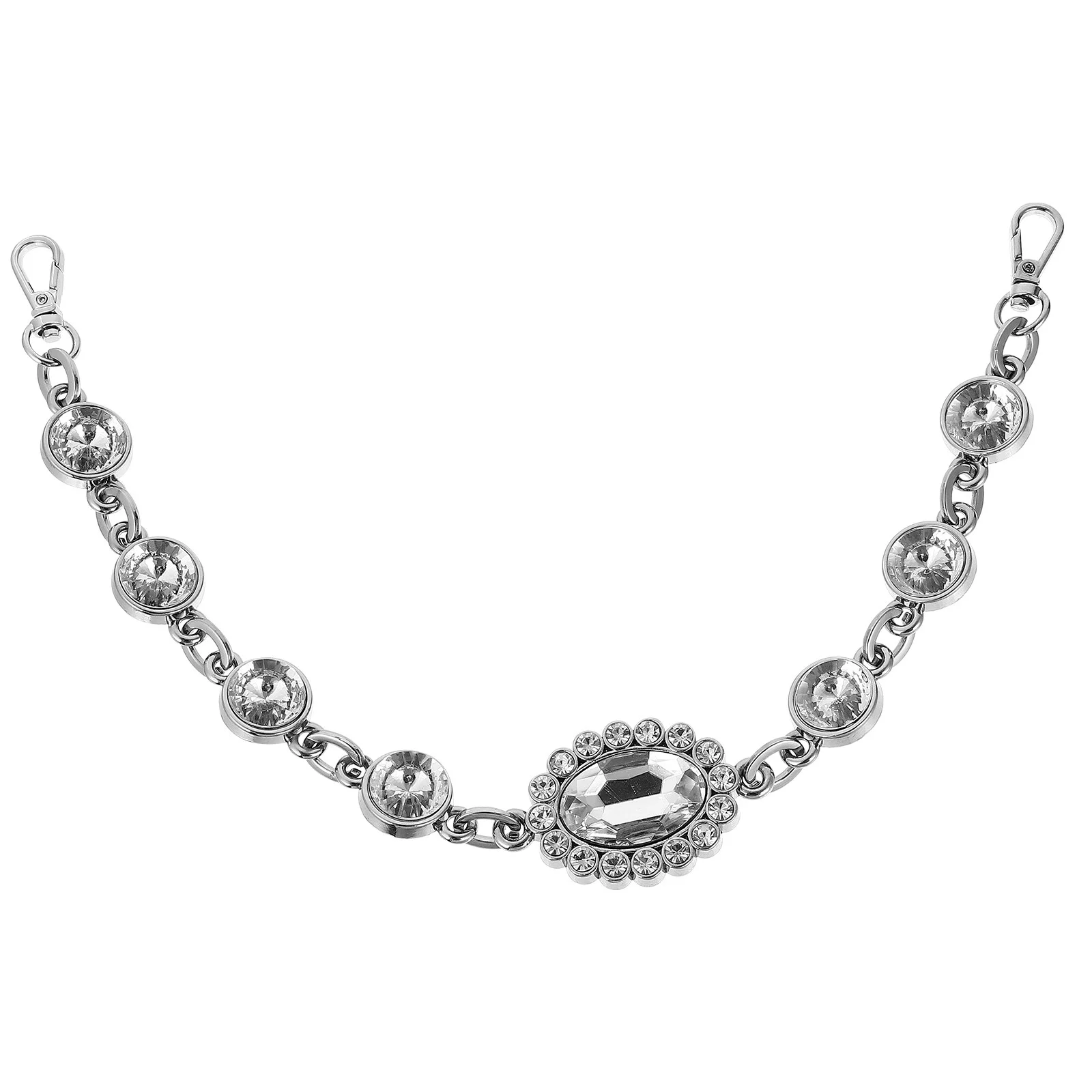 

Bag Chain Handbag Shoulder Strap Replacement Purse Straps Extender Silver Rhinestone Belt DIY Supplies Accessories
