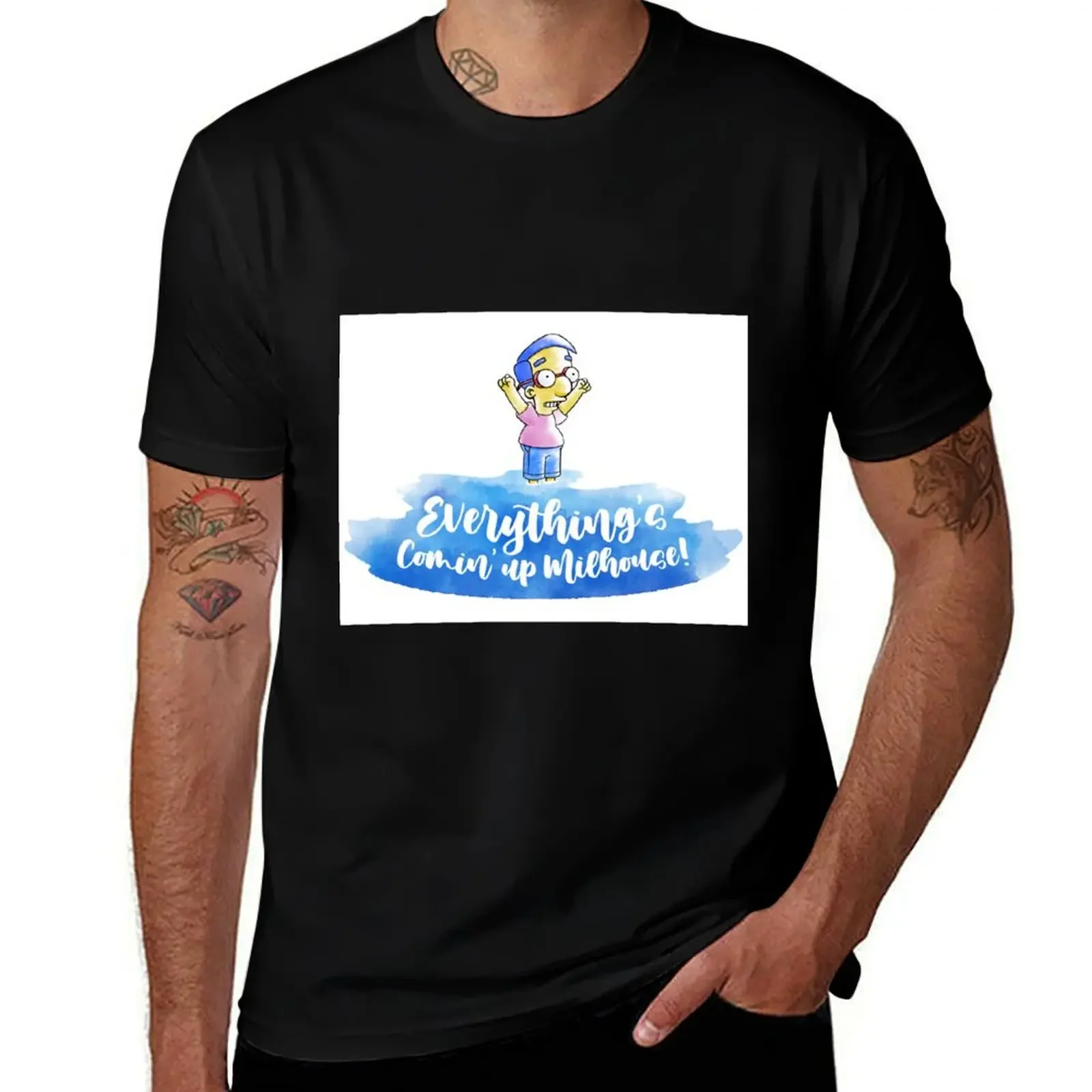 Футболка Milhouse Все придет лето 2024 мужские хлопковые футболки по индивидуальному
