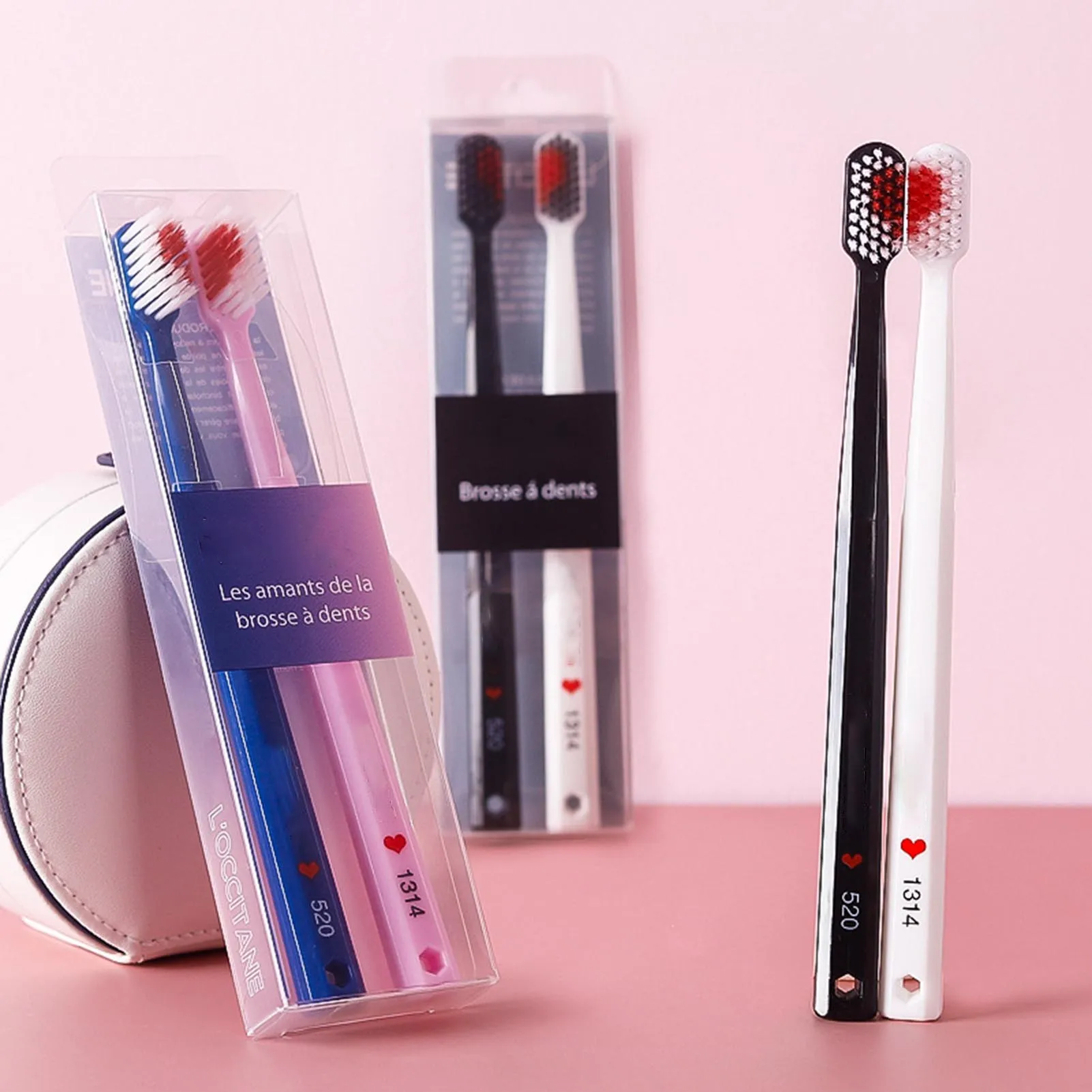 

Зубная щетка в форме сердца, стильная портативная креативная черно-белая зубная щетка в форме сердца для пар, зубная щетка в форме сердца