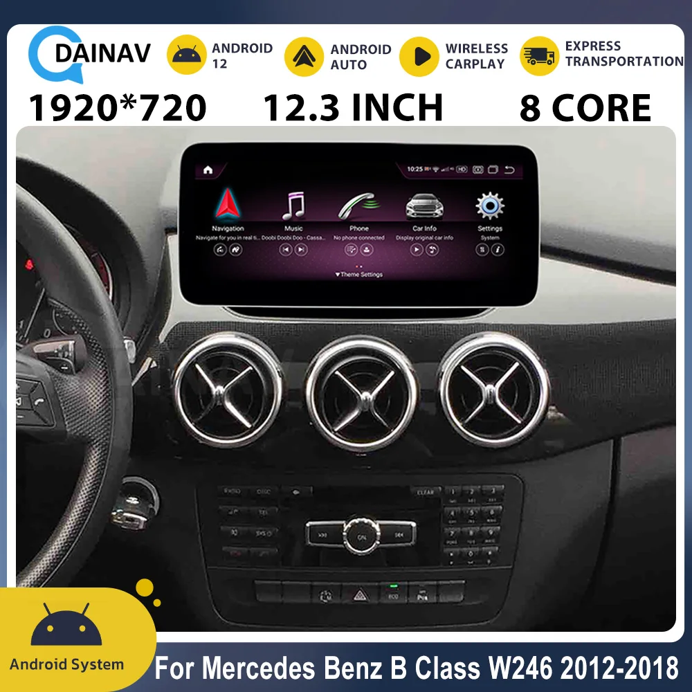 

Android 12 для Mercedes Benz B Class W246 2011-2018 CarPlay Автомагнитола Android авто GPS навигация мультимедийный плеер HD экран