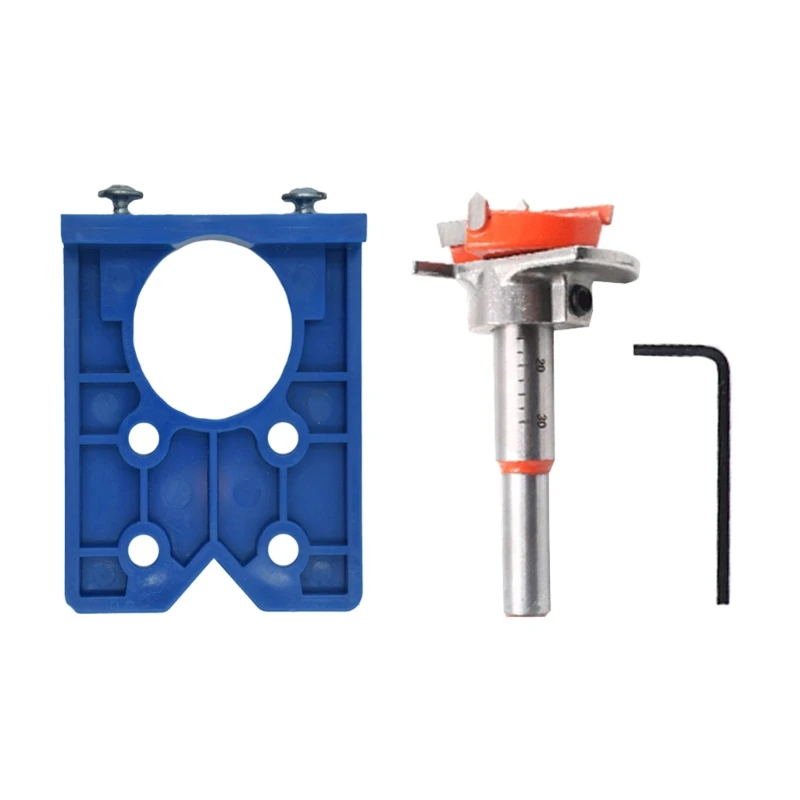 

Door Cabinet Hole Opener Hinge Drilling Jig Locator for Drilling Carpentry Tool R7UA
