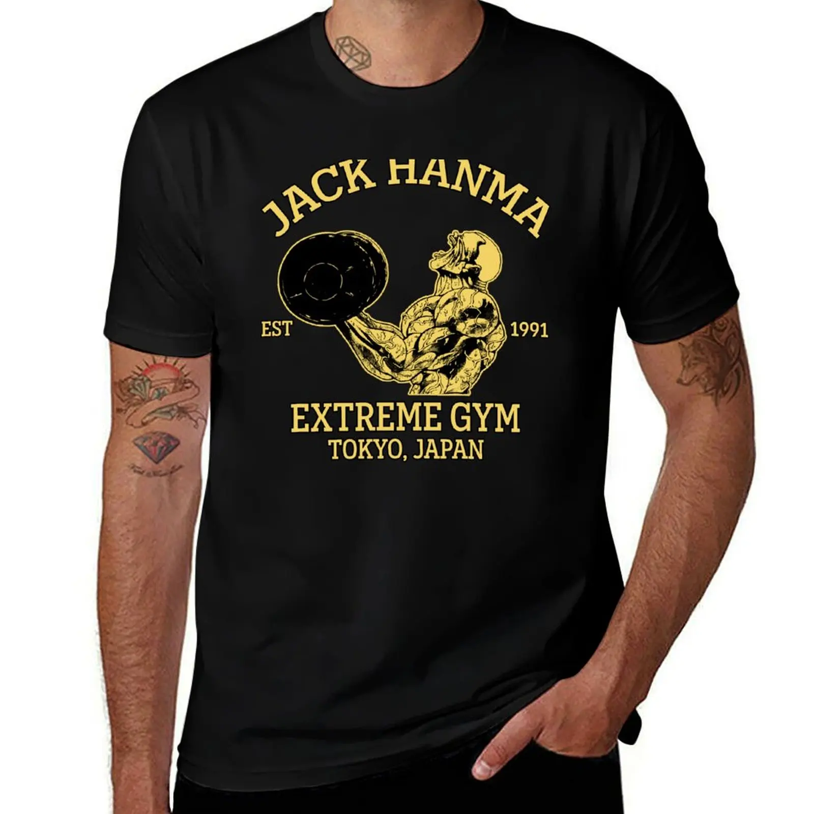 Фото Футболка Jack Hanma Gym в стиле ретро с принтом, повседневный топ №1