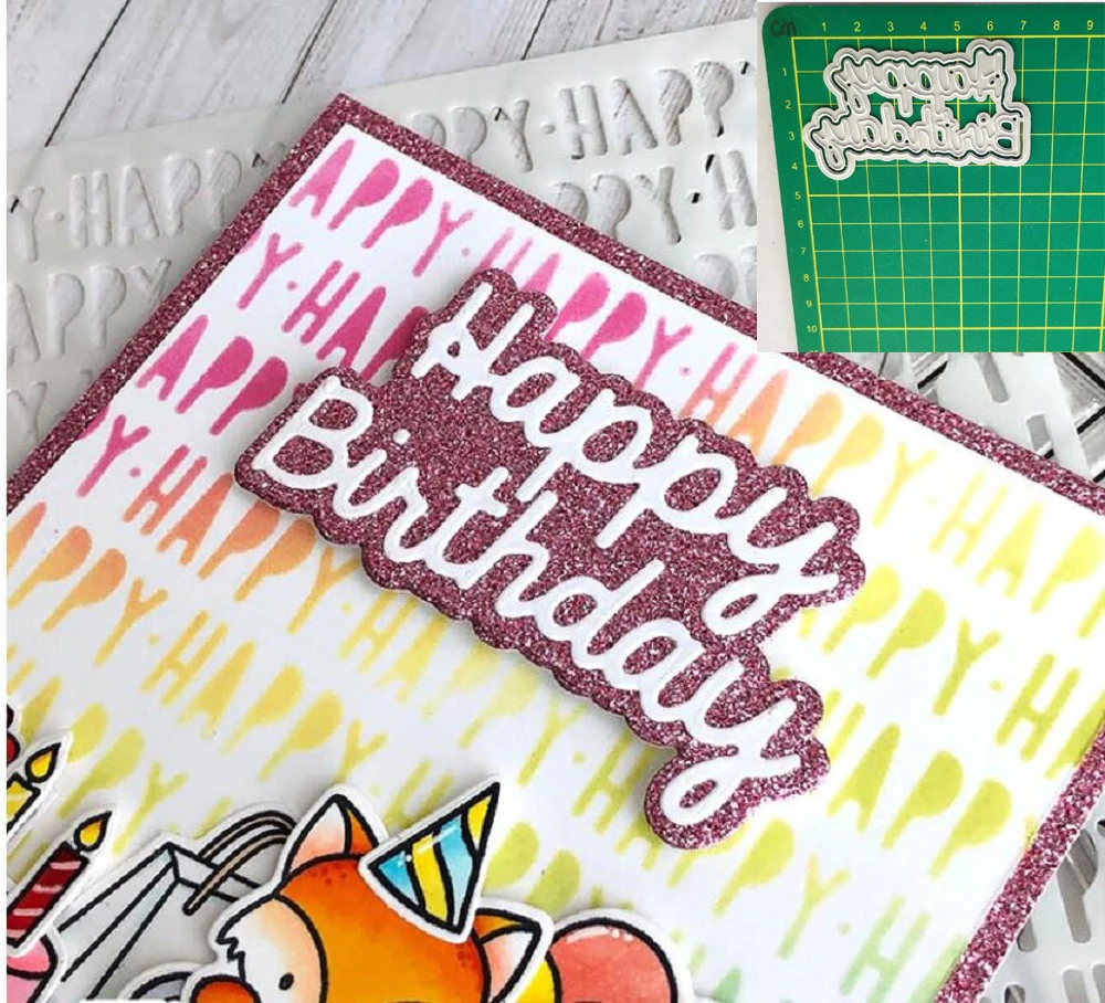 

Craft metal cutting dies cut die mold New happy birthday Scrapbook paper craft knife mould blade punch stencils die