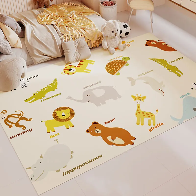 

Cartoon Children Jump House Letter Printing Carpet Baby Crawl Play Mat Children Bedroom Carpet Home Decoration