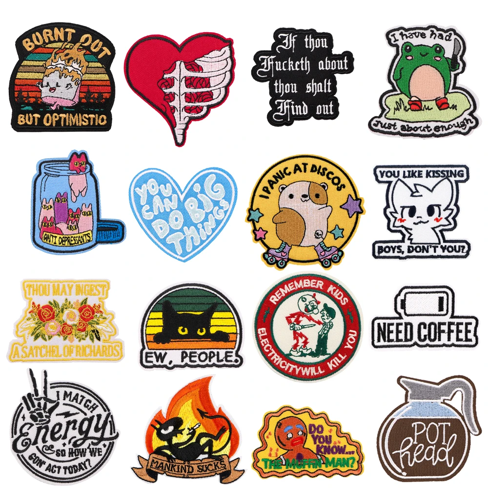 Нашивка с вышивкой Желтая утка мультяшные утюги на заплатках для одежды нашивки