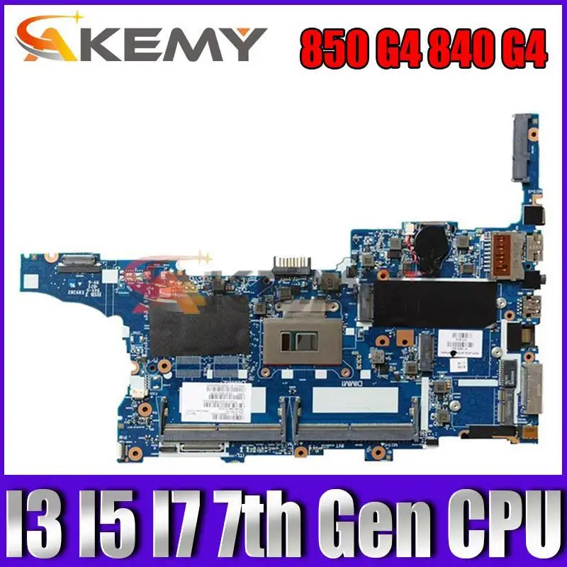 

Материнская плата для ноутбука HP Elitebook 850 G4 840 G4, материнская плата с процессором I3 I5 I7 7-го поколения UMA 6050A2854301, материнская плата DDR4
