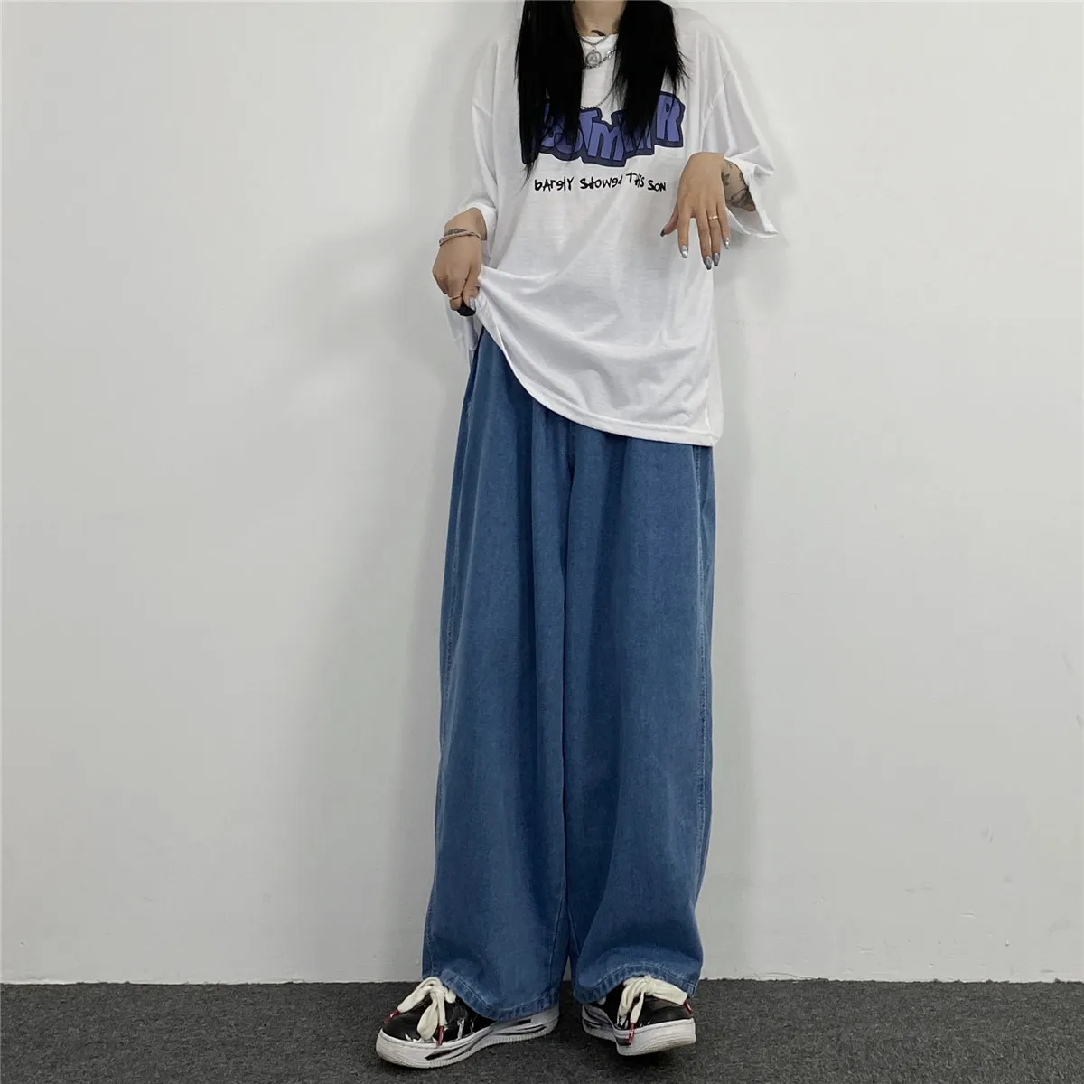 Pants Men Jeans Hip Hop Loose Solid Color Straight Jeans Straight Pants Loose Pants Women's Loose Jeans Y2k Men Jeans Casual Men