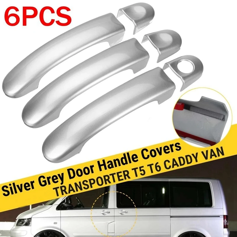 6 шт. набор накладок на внешнюю дверную ручку автомобиля для T5 TRANSPORTER 2003-2015 T6 2015-Up