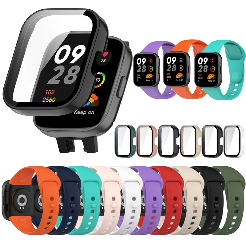

PC Case For Redmi watch3 Screen Protector Cover Shell Replacement Watchband For Xiaomi Mi watch lite3 Silicone WristStrap Correa