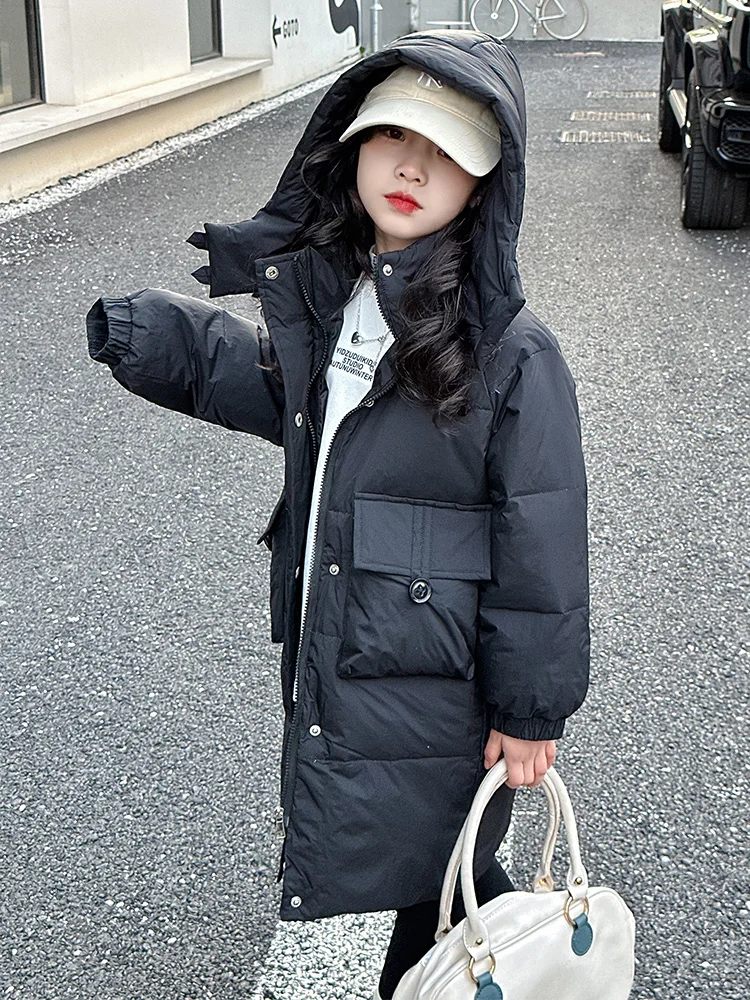 Зимняя одежда для женщин и детей старшего возраста новинка 2024 пуховик средней