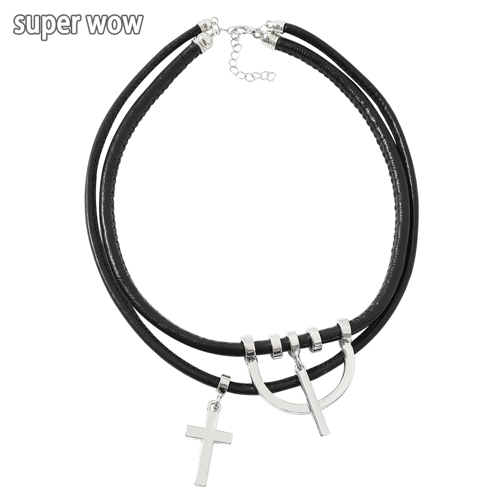 

Ожерелье в готическом стиле с подвеской-крестом в стиле панк