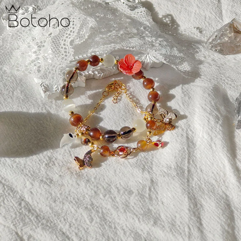 

Браслеты Hutao Cos с аниме Genshin Impact, ювелирные изделия из натурального кристалла, браслеты для женщин и мужчин, аксессуары, реквизит, подарки на Х...