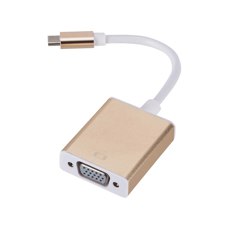 

25Pcs/lot Type C To Female VGA Adapter Cable USBC USB 3.1 To VGA Adapter For Macbook 12 Inch Pixel Lumia 950XL Silver