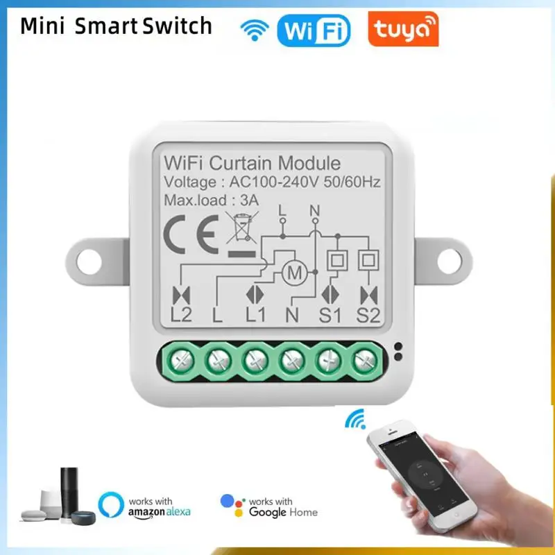 

Wifi Mini Smart Switch Curtain Breaker Wireless Control Smart Home Remote Monitoring And Graffiti Smart Life Alexa Alice Google