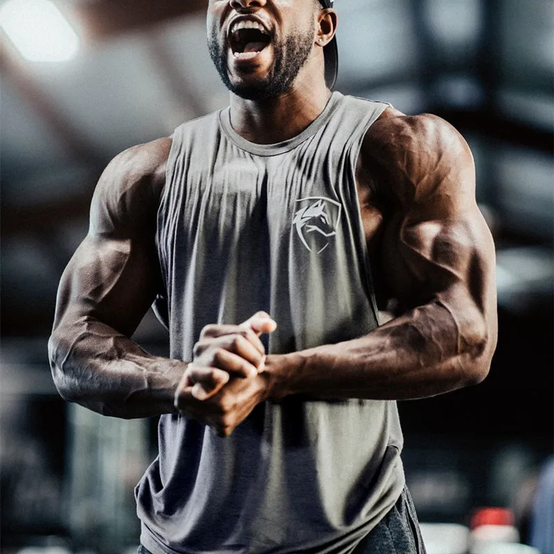 

Men Tank Tops Gym Clothing Men Crop Top Vest Men Bodybuilding Muscle Shirt Singlet Men