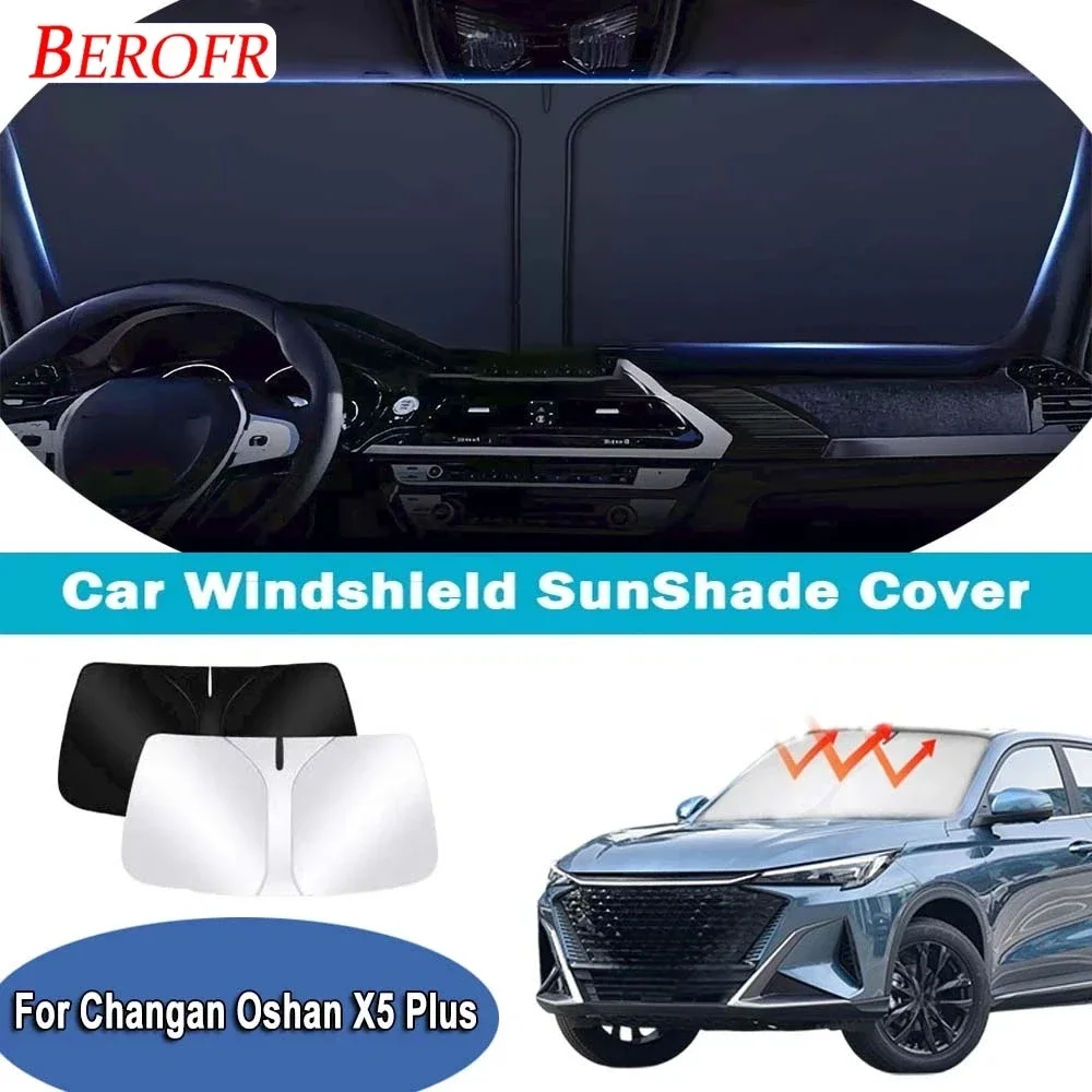 Фото Солнцезащитный экран на лобовое стекло для Changan Oshan X5 Plus 2022-2025: теплоизоляция, защита от солнца, летние автоаксессуары №1