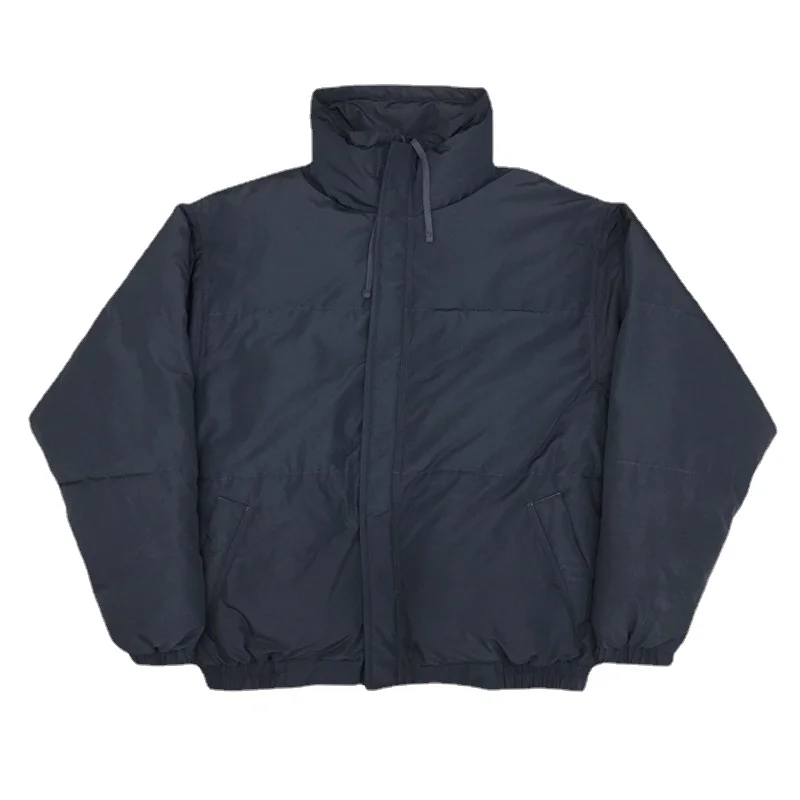 Women Solid Color Thickened Loose High Collar Cotton Padded Jackets Winter Coats Korean Ins Harajuku Student Fashion Couple Coat