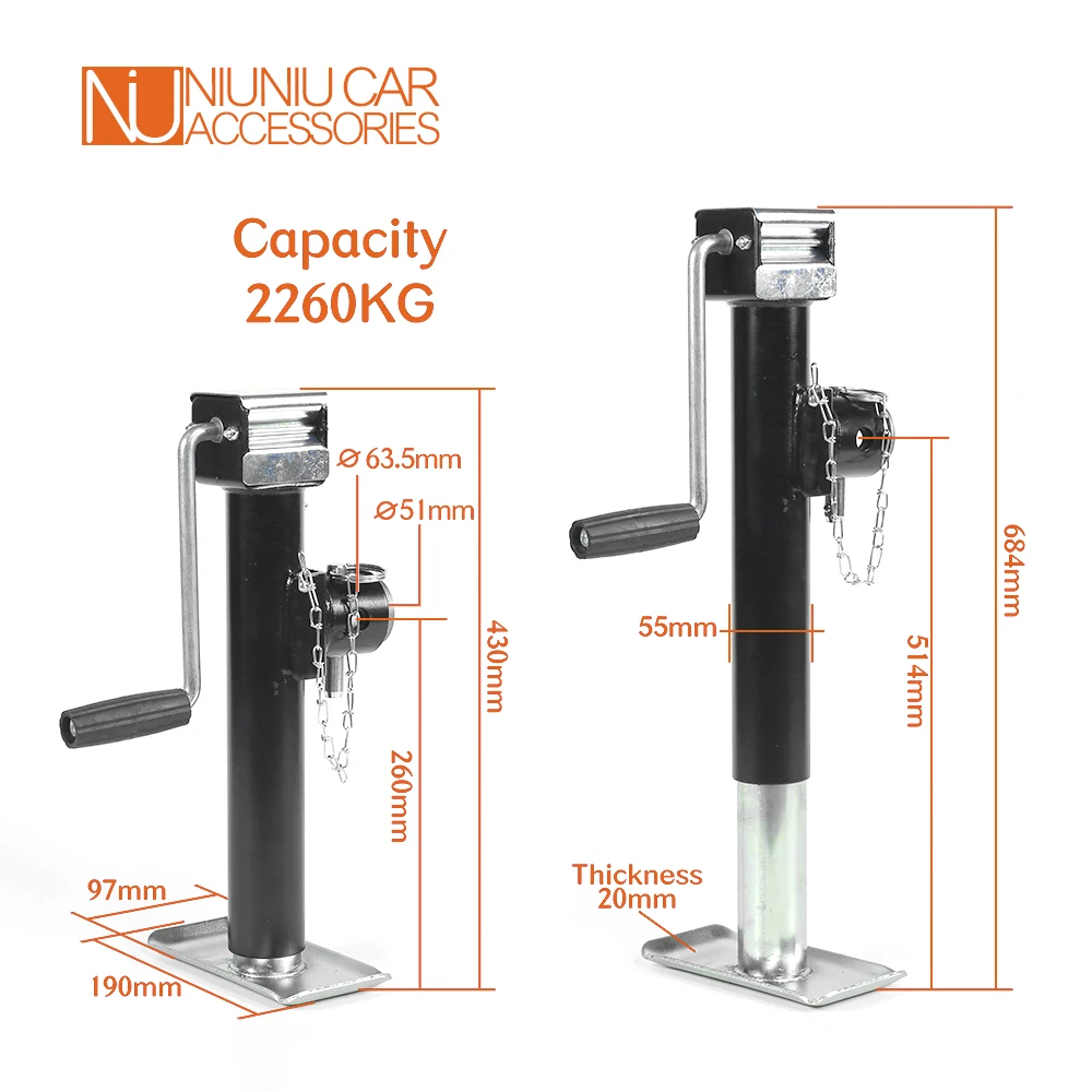 Прицепный домкрат боковая ручка с фиксированным ветром 10-дюймовое крепление