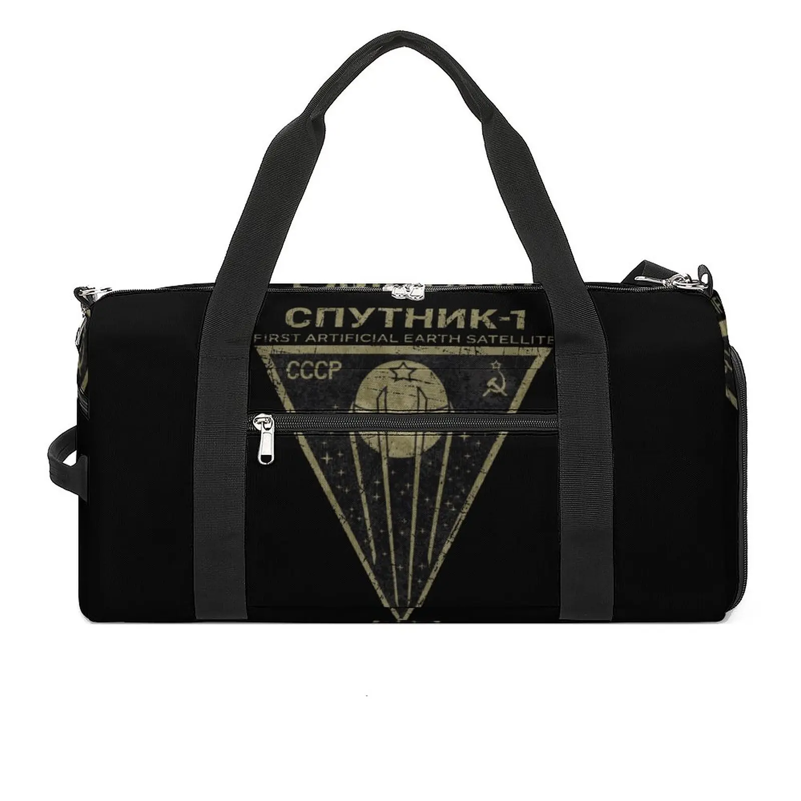 

CCCP Sputnik ARTIFICIAL SATELLITE Gym Bag Science Swimming Sports Bags Men Design Gym Accessories Fitness Bag Weekend Handbags