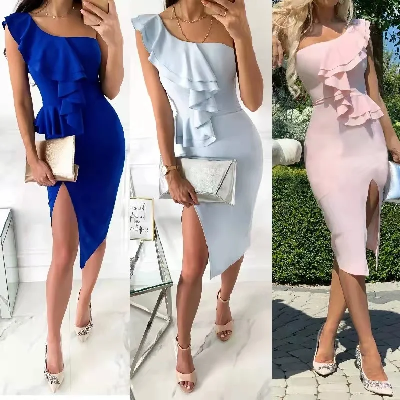 

2022 Spring/Summer Sexy Women's Sleeveless Slit Dress Party Dress Backless Fashion Dress Women