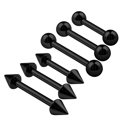 Набор серёжек-штангочек из нержавеющей стали 6шт