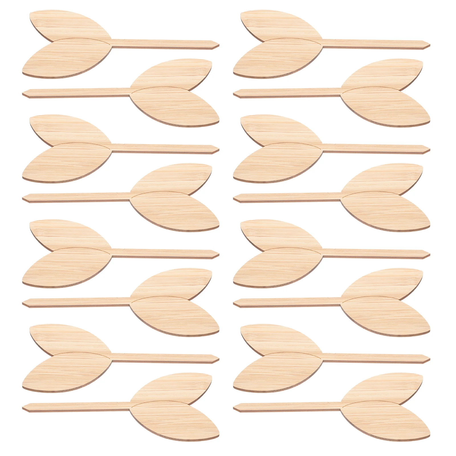 

20 Pcs Wooden Label Garden Identify Board Leaf-shaped Marker Labels Tag Flower Outdoor Plants