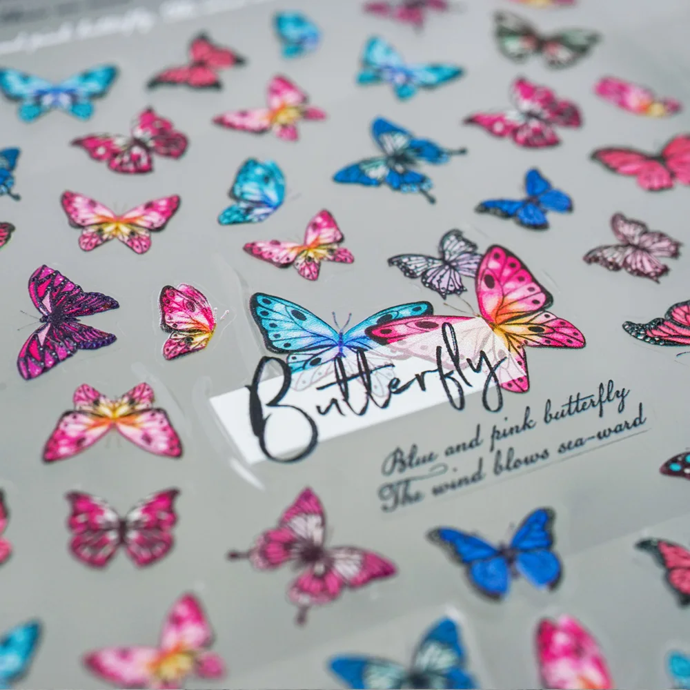 

Рельефные художественные наклейки серии «Крыло бабочки», узорные наклейки для ногтей, наклейки, слайдеры, нажимайте на ногти, аксессуары дл...