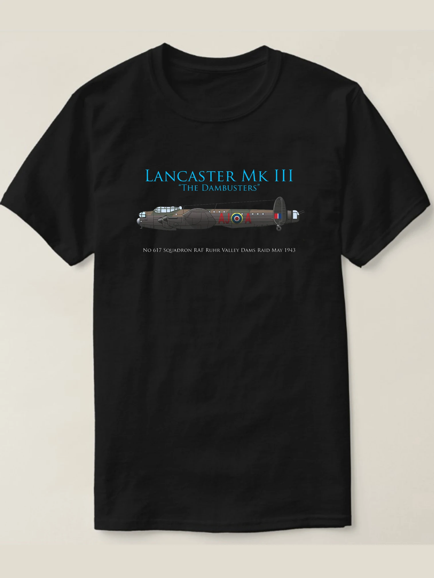 

RAF 617 Squadron Lancaster Mk III Heavy Bomber T-Shirt Short Sleeve Casual 100% Cotton O-Neck Summer Mens T-shirt Size S-3XL
