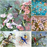 diy 5d diamond painting full square birds flowers cross stitch kit embroidery mosaic art picture of rhinestones wall decor gift