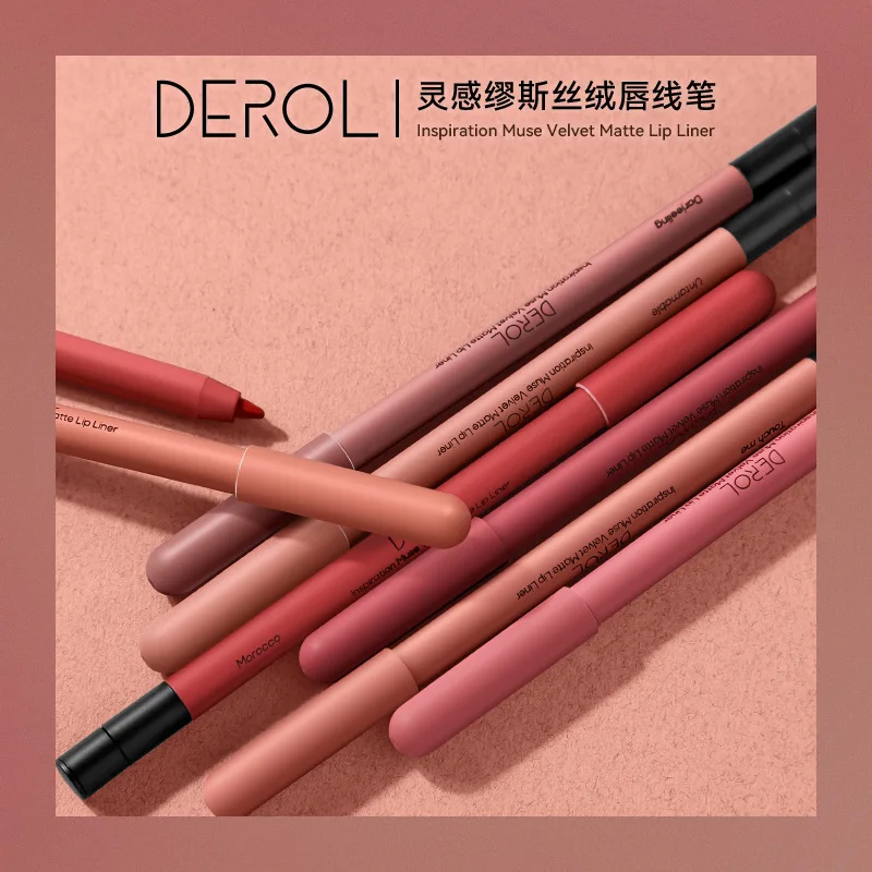 

8 Colors Matte Lipstick Lip Liner High Chroma Velvet Mist Lipliner Long Lasting Not Easy To Smudge Lips Makeup Pen Pencil