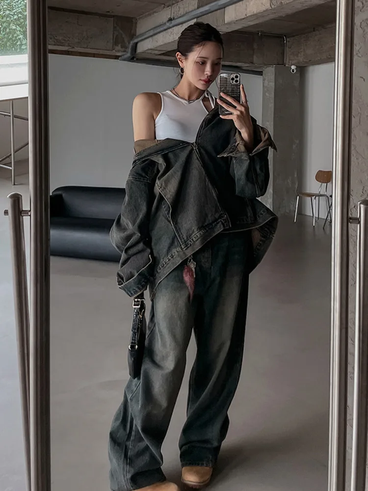 Осенний корейский стиль повседневная мужская толстовка джинсовая куртка с