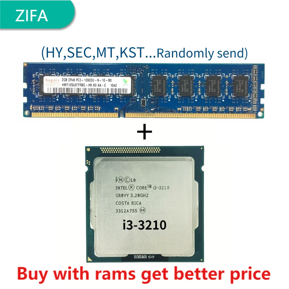 DDR3 2G 1333 МГц с i3-3210 i3 3210 3 2 ГГц двухъядерный процессор 3M 55 Вт LGA 1155 | Компьютеры и офис