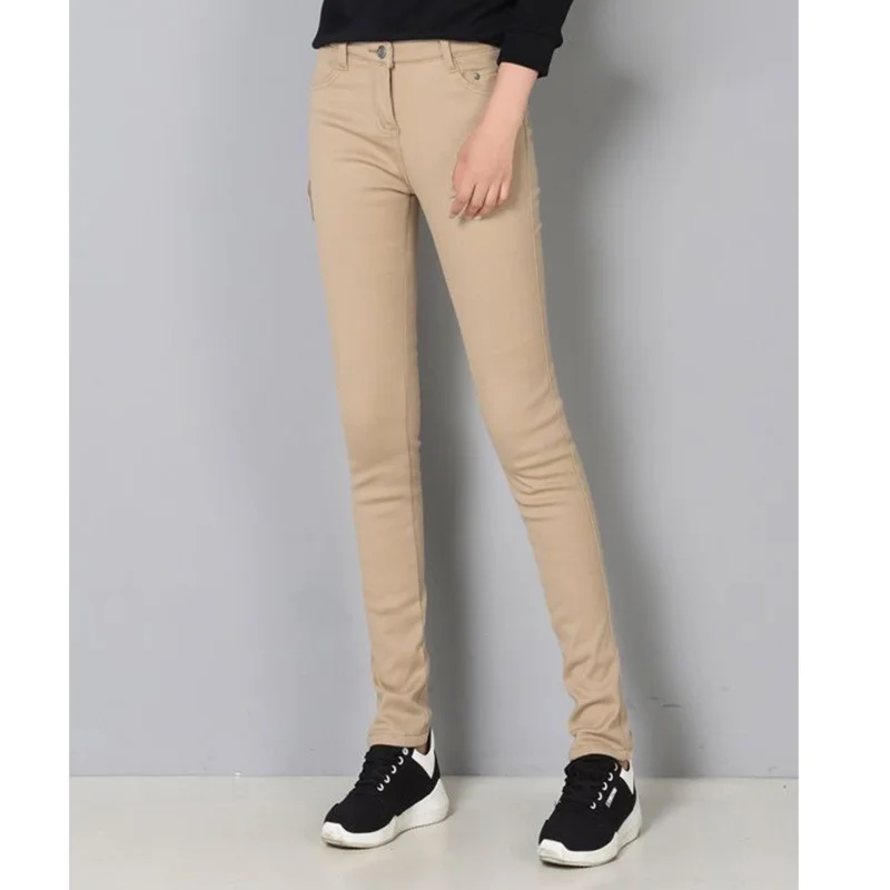 

Женские джинсы-карандаш большого размера, 2023 хлопковые обтягивающие джинсовые брюки цвета хаки, облегающие эластичные ковбойские брюки, 80%