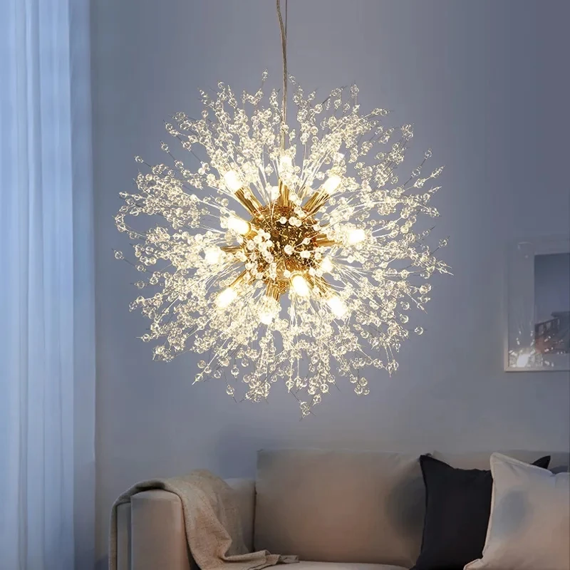 

Postmodern Dandelion Chandelier K9 Crystal Hanging Lamp For Bedroom Indoor Lighting Ceiling lamp Lustres Modern Home decoration