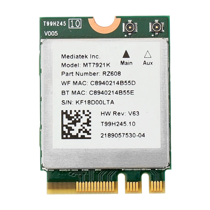 

WIFI 6 3000Mbps MT7921K M.2 NGFF Wireless Wifi Card BLE 5.0 Dual-Band 2.4G/5Ghz For AMD Laptop Built-In Network Card
