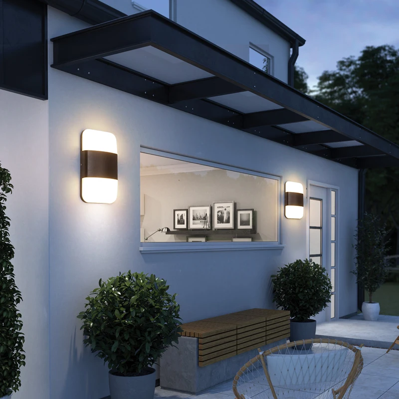 

Modern Outdoor Wall Lights,LED Wall Light,Wall Mounted Lamps,Black Porch&Patio Light,IP65 Waterproof for Hallway Stairs Gardens