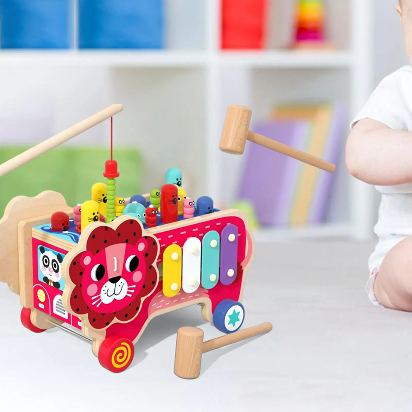 

Wooden Glockenspiel Percussion Fine Motor Skill Montessori Hand Eye Coordination for Preschool Kids Children Party Toy Toddler