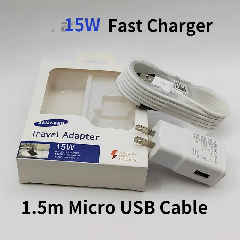 

15W Fast Charger For Samsung Galaxy S3 S4 S6 S7 Edge Note 4 5 J2 J3 J5 J7 EU/US Adapter 1.5m Micro USB Cable 9V1.67A Charger