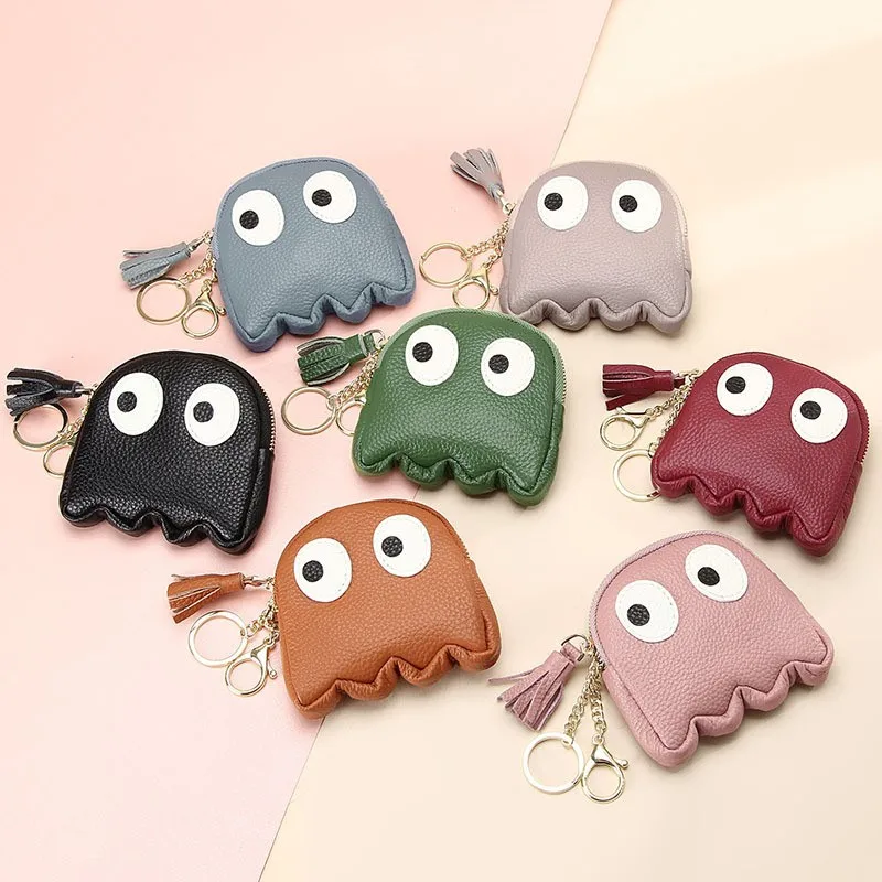 

Creative Cartoon Coin Purse Mini Card Case Female Ins Style Wallet Real Leather Mini Bag Little Key Holder for Girls Monedero