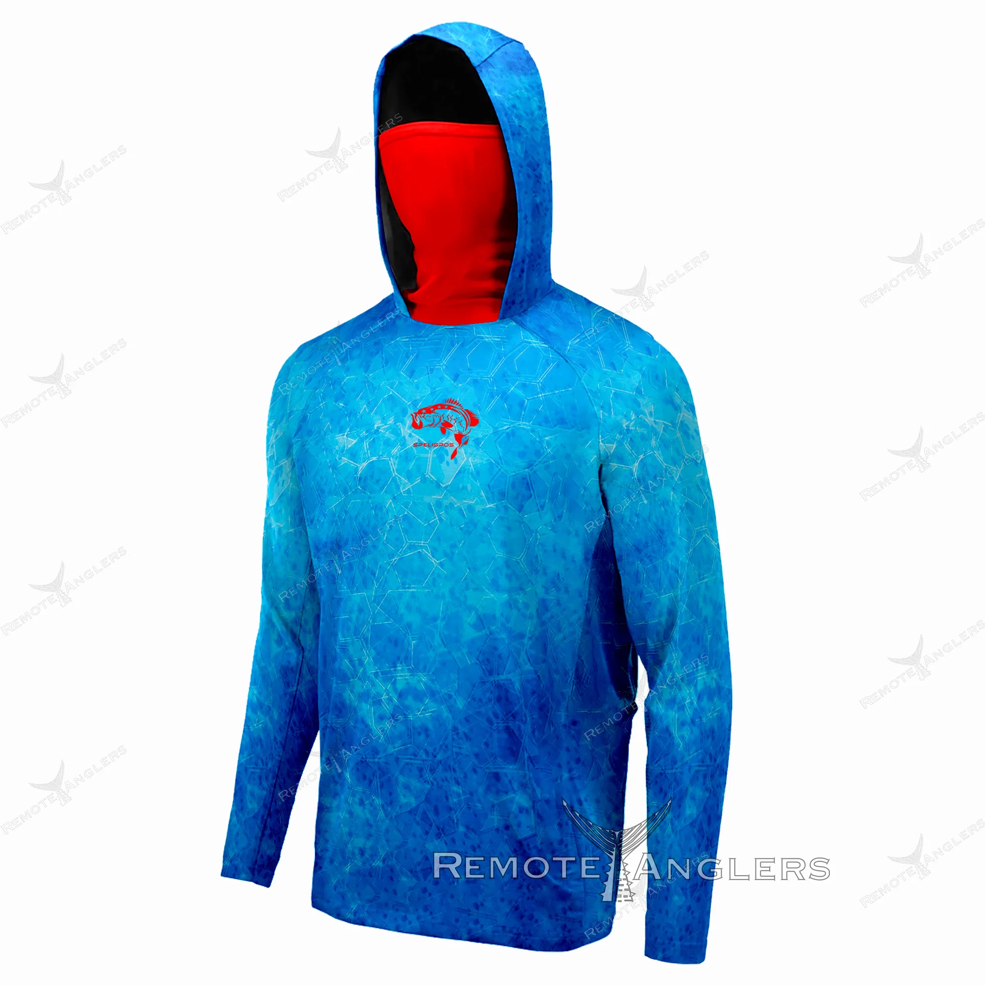 

SPELISPOS Men Fishing Jersey Performance Angling Hoodie Clothing Outdoor UV Protection Breathable Face Mask Fishing T-shirts
