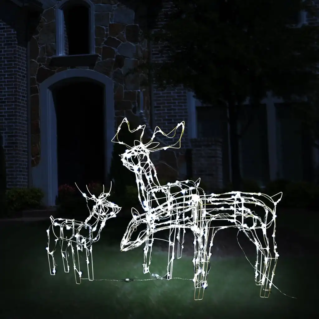 

3 Piece Christmas Light Display Reindeers 229 LEDs white