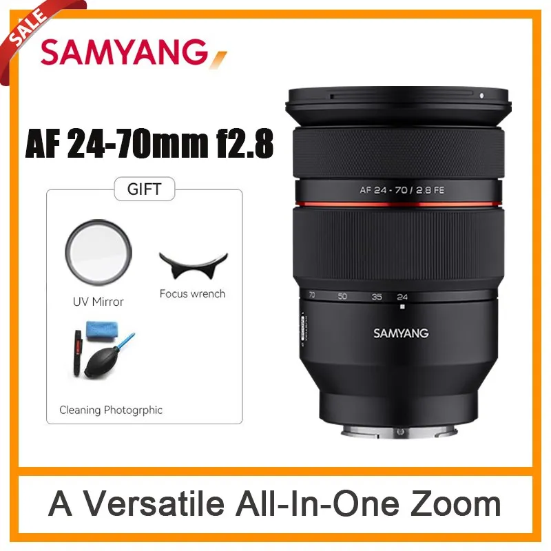 Объектив для камеры Samyang AF 24-70 мм f2.8, полнокадровый объектив с автофокусом и большой диафрагмой для Sony E/FE A6000 A6300 A6400