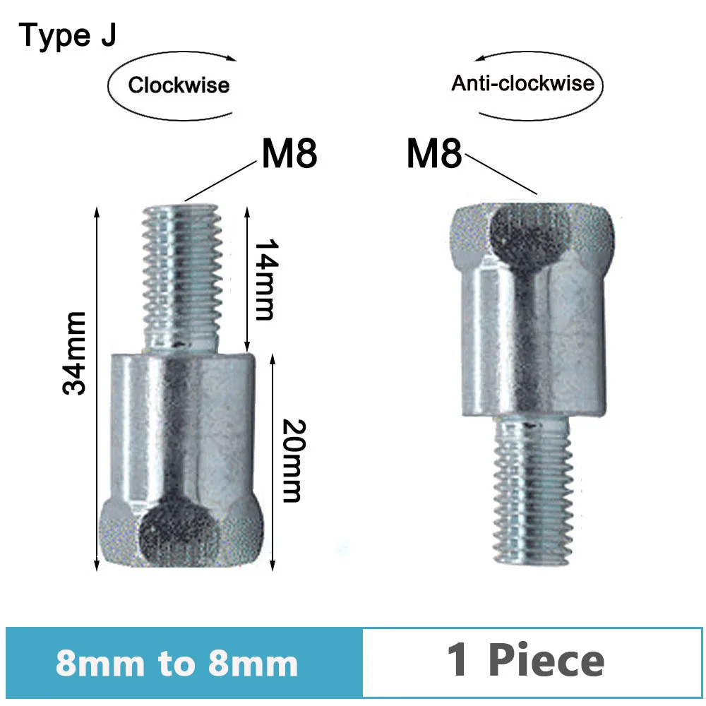 

1 шт. адаптеры для зеркал мотоцикла M10 10 мм M8 8 мм черный, серебристый стальной металлический винтовой адаптер зеркала заднего вида преобразовательный болт с резьбой