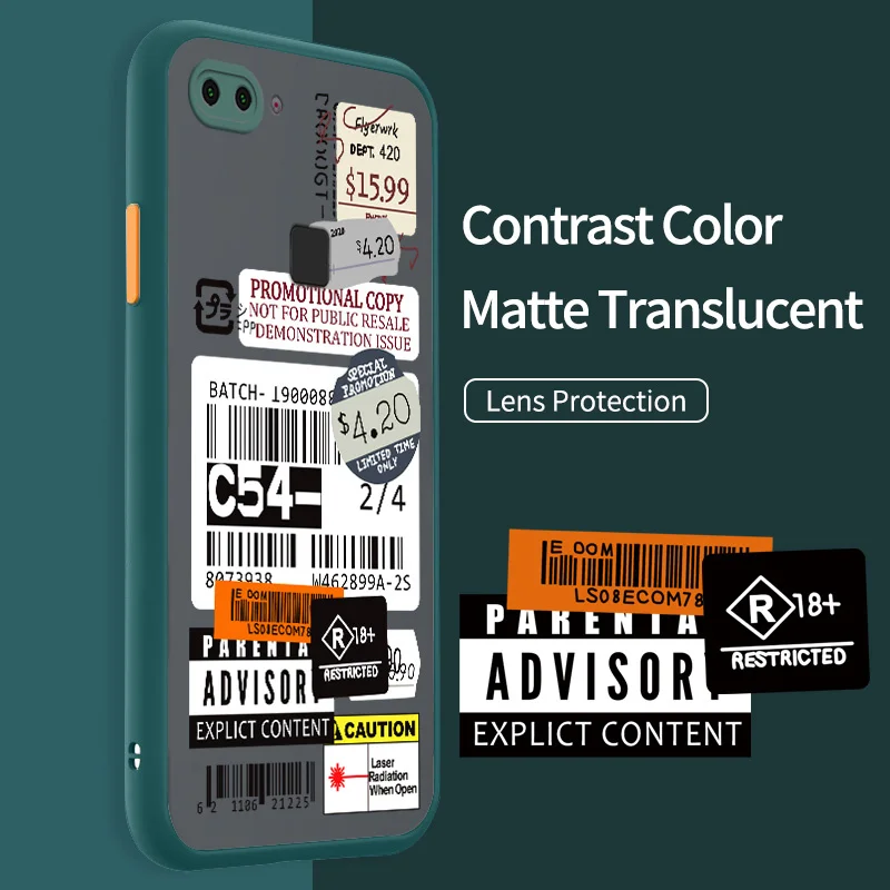 

Shockproof Armor Case for vivo X20 X21 UD X23 X27 X30 X50 X60S X60 Pro Plus X70 X70T Fashion Labels Clear Phone Case