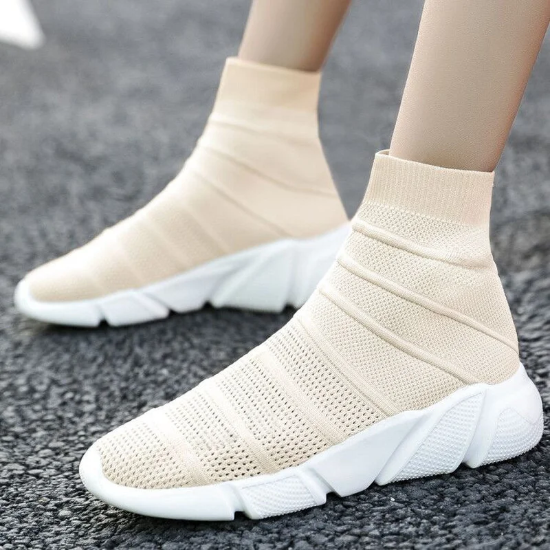 Women Shoes Classics Fashion Sneakers High Top Boots Spring Autumn Woman Casual Loafers Ladies Socks Boots Student Run Trainers